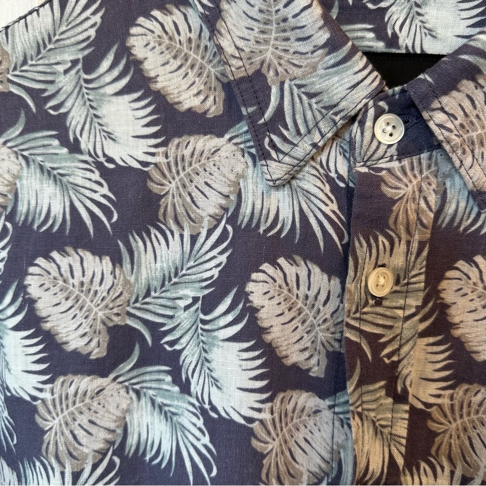 Rails Men’s Large Light Blue Hawaiian Linen Button-up Shirt